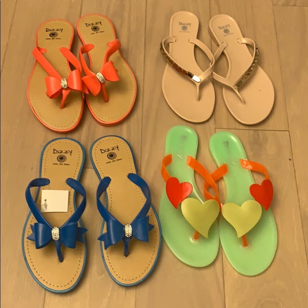 Jelly flip flops - 4 pair bundle